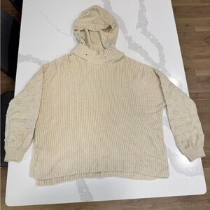 Glam Elegant Cream Turtleneck Sweater